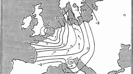 Erste Wetterkarte von Heinrich Wilhelm Brandes.