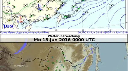 Wetterkarte/Niederschlag Ostasien