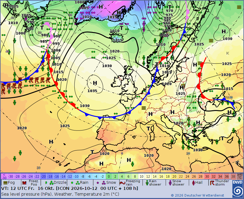 Wetterlage Europa Fr., 16.10.